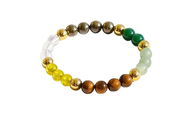 Dhan Yog Energy Bracelet for Wealth &amp; Prosperity | Natural Crystal Beaded Bracelet | Money Attraction, Positive Energy &amp; Abundance | Unisex Spiritual Bracelet