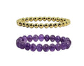 Pyrite And Amethyst Wealth Growth Bracelet For Men And Women | Money Magnet Crystal Energy Bracelet For Success Prosperity And Spiritual Growth